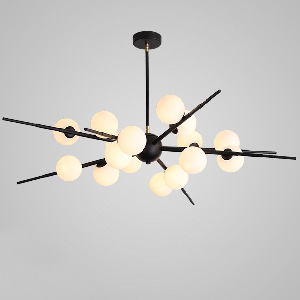 Люстра Cherry Bomb 16 balls black Черный Белый Люстра Cherry Bomb 16 balls black Черный Белый во Владивостоке | Loft Concept