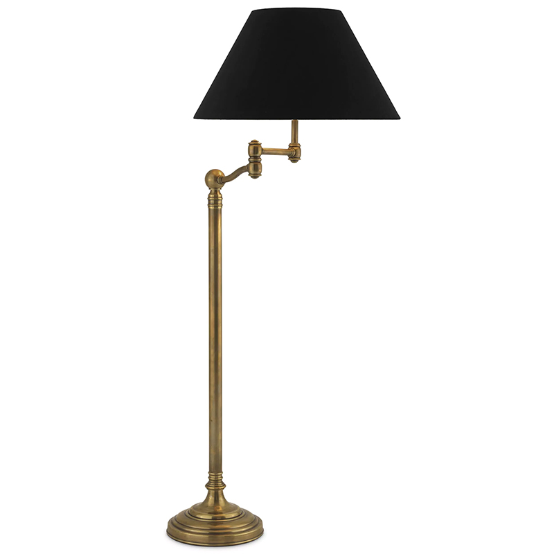 Торшер Eichholtz Floor Lamp Regis Brass Черный Винтажная латунь Торшер Eichholtz Floor Lamp Regis Brass Черный Винтажная латунь во Владивостоке | Loft Concept