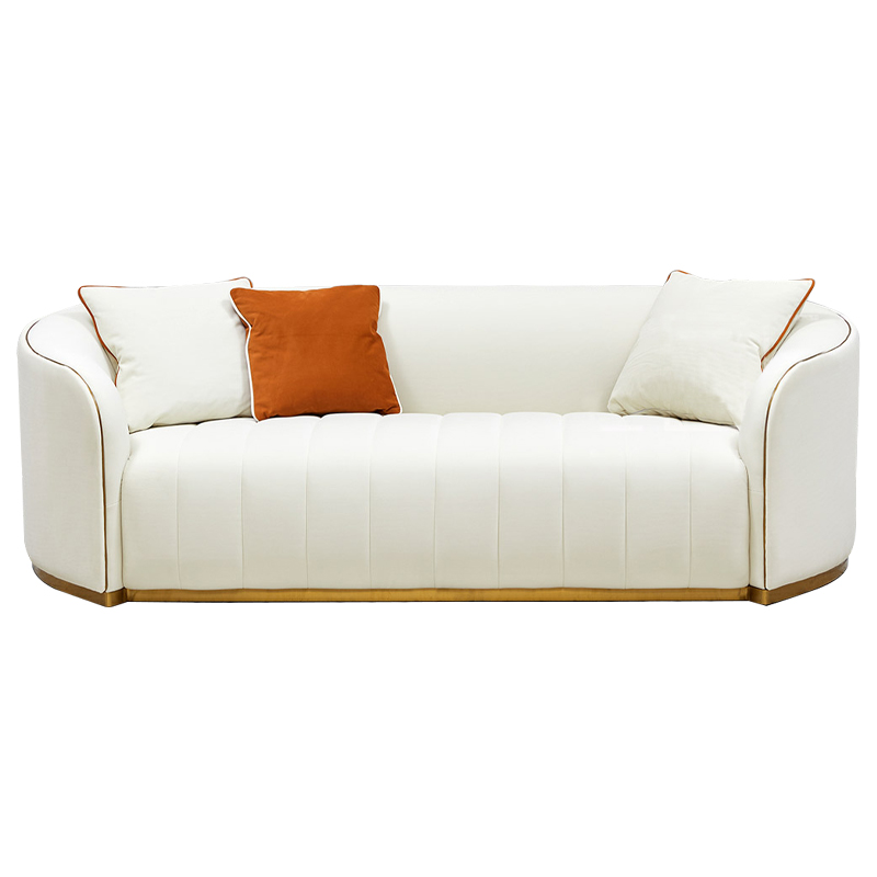 Диван Montel Sofa Молочный Оранжевый Латунь Диван Montel Sofa Молочный Оранжевый Латунь во Владивостоке | Loft Concept