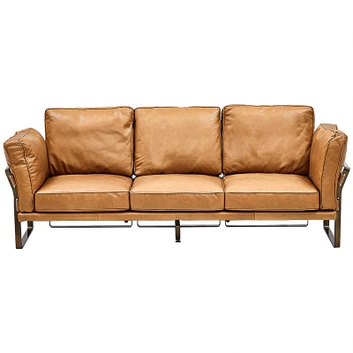 Диван кожаный Didier Beige Leather Sofa Бежевый Диван кожаный Didier Beige Leather Sofa Бежевый во Владивостоке | Loft Concept