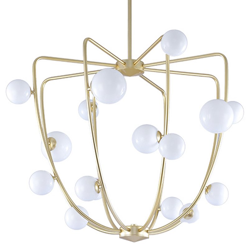 Люстра Cherry Bomb Cage Chandelier CB.36.01 Латунь Прозрачный белый Люстра Cherry Bomb Cage Chandelier CB.36.01 Латунь Прозрачный белый во Владивостоке | Loft Concept