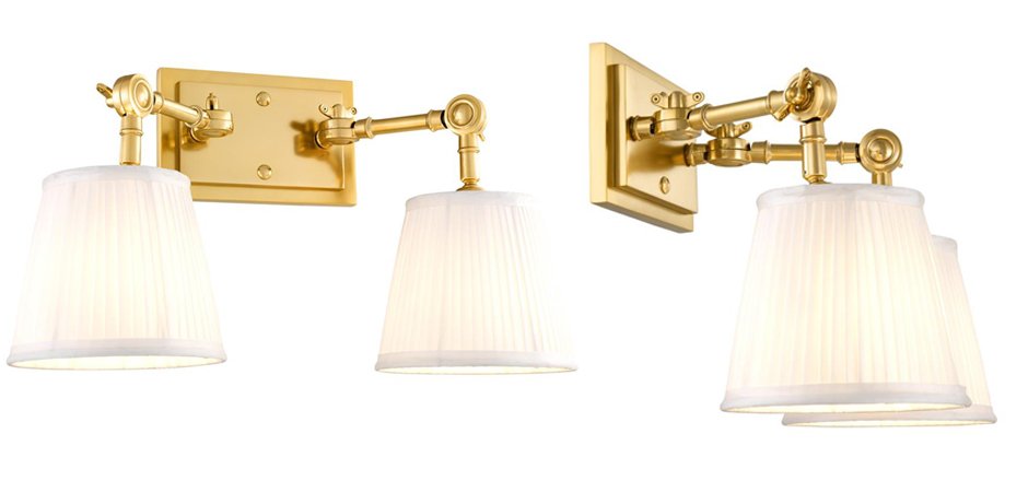 Бра Wall Lamp Wentworth Double Gold+White Бра Wall Lamp Wentworth Double Gold+White - Loft-Concept во Владивостоке