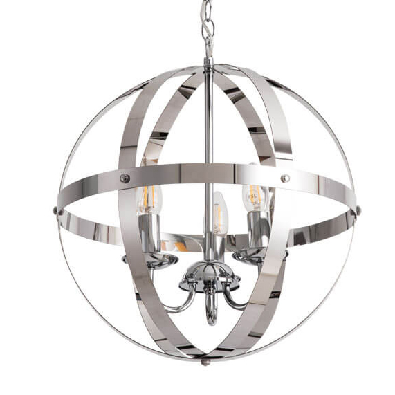 Люстра Metal Stripes Ball Хром Люстра Metal Stripes Ball Хром во Владивостоке | Loft Concept