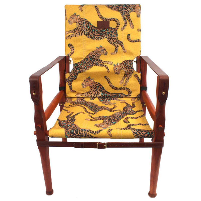 Кресло Сафари с орнаментом Roorkhee Chair Оранжевый Кресло Сафари с орнаментом Roorkhee Chair Оранжевый во Владивостоке | Loft Concept