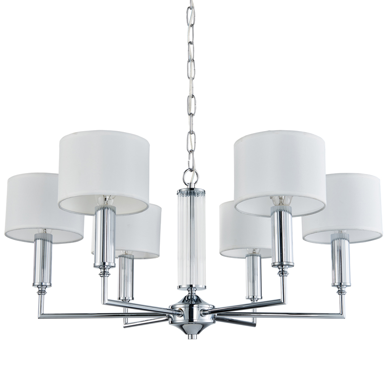 Люстра Laurent Chandelier white 66 Хром Белый Прозрачный Люстра Laurent Chandelier white 66 Хром Белый Прозрачный во Владивостоке | Loft Concept