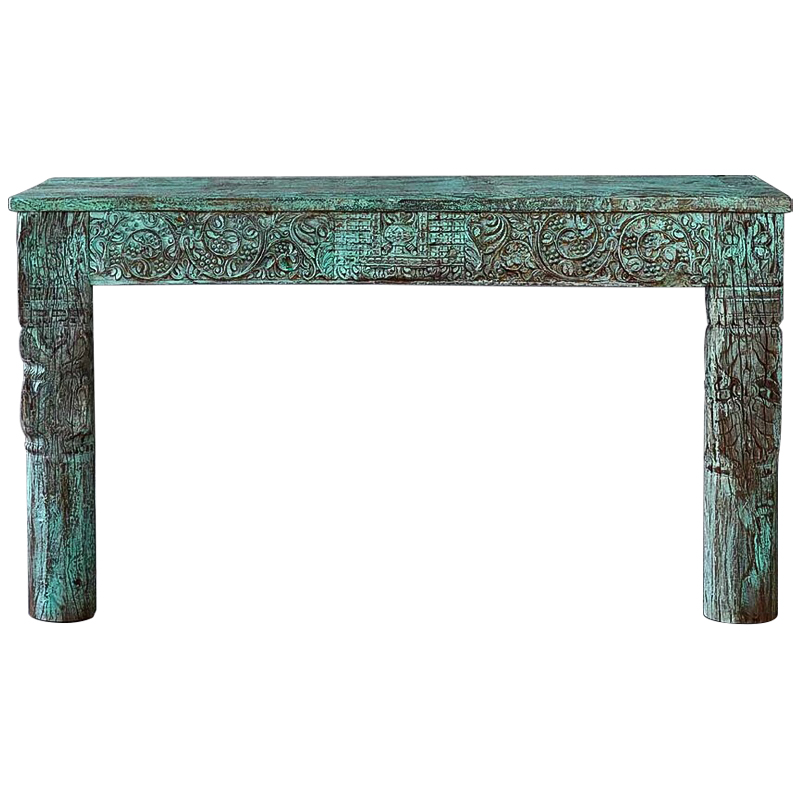Консоль Aravind Console Бирюзовый Коричневый винтаж Консоль Aravind Console Бирюзовый Коричневый винтаж во Владивостоке | Loft Concept
