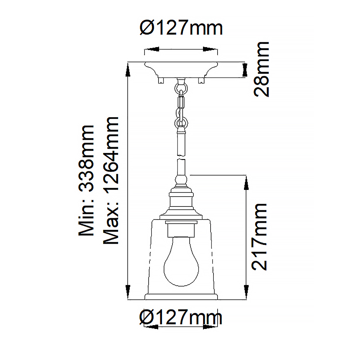 Подвесной светильник со стеклянным плафоном в форме колокола с эффектом пузырьков Kichler во Владивостоке