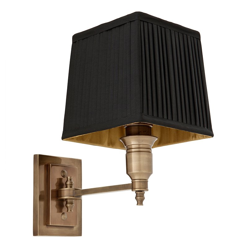 Бра Wall Lamp Lexington Single Brass+Black Латунь Античная полированная Черный Бра Wall Lamp Lexington Single Brass+Black Латунь Античная полированная Черный во Владивостоке | Loft Concept