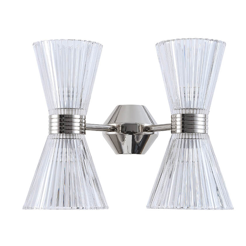 Бра Glass Horn Light matt nickel 4 Никель Сатин Прозрачное Стекло Бра Glass Horn Light matt nickel 4 Никель Сатин Прозрачное Стекло во Владивостоке | Loft Concept