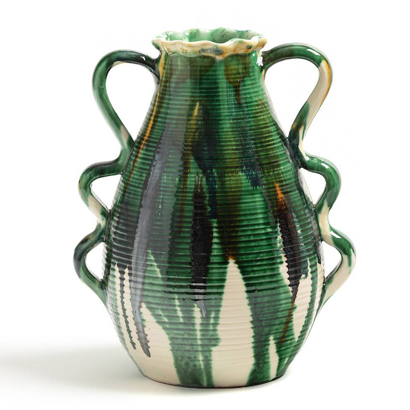 Ваза Faience Vase II Белый Зеленый Желтый Синий Ваза Faience Vase II Белый Зеленый Желтый Синий во Владивостоке | Loft Concept