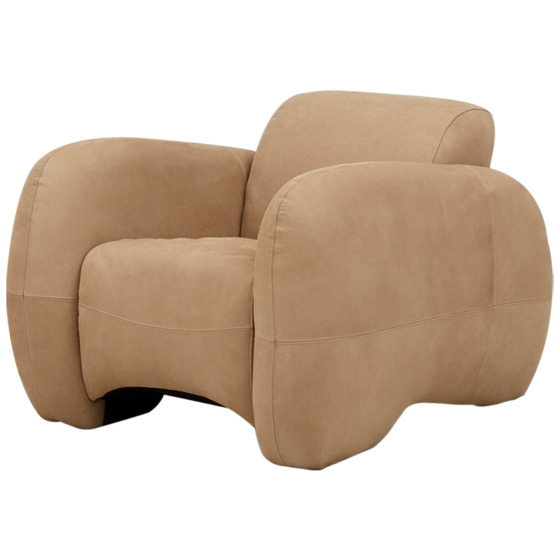 Кресло Bruno Cozy Leather Armchair Песочный Кресло Bruno Cozy Leather Armchair Песочный во Владивостоке | Loft Concept