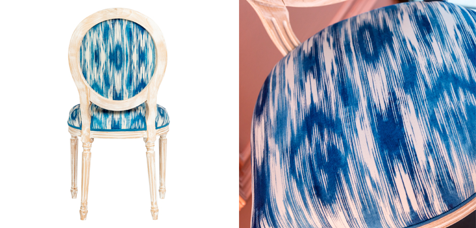 Стул с голубым узором Ikat Pattern Стул с голубым узором Ikat Pattern - Loft-Concept во Владивостоке