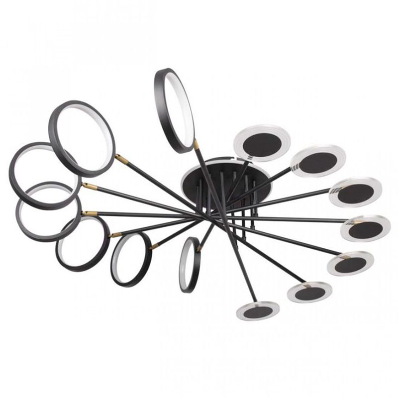 Люстра светодиодная BENDIK LIGHTING Black 14 плафонов Черный Прозрачный Люстра светодиодная BENDIK LIGHTING Black 14 плафонов Черный Прозрачный во Владивостоке | Loft Concept