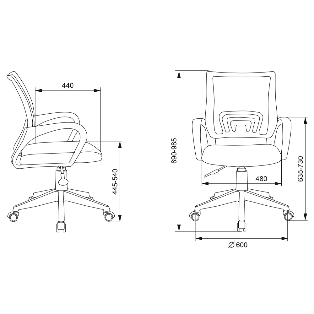 Офисное кресло с основанием из белого пластика Desk chairs Black во Владивостоке