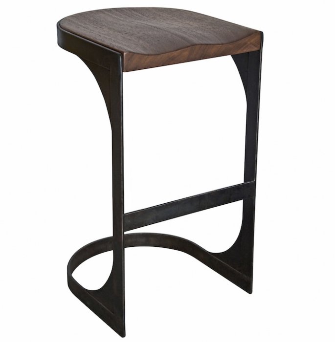 Барный стул Industrial Loft Modern Wood Bar Stool Черный Коричневый Барный стул Industrial Loft Modern Wood Bar Stool Черный Коричневый во Владивостоке | Loft Concept