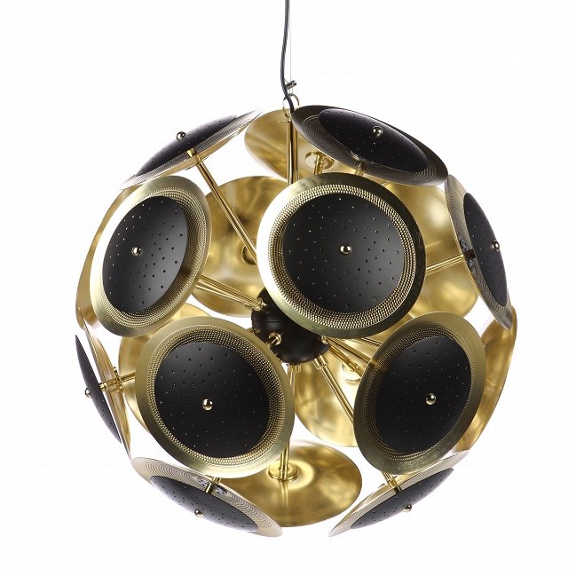 Люстра Sputnik black discs Черный Глянцевое золото во Владивостоке | Loft Concept 
