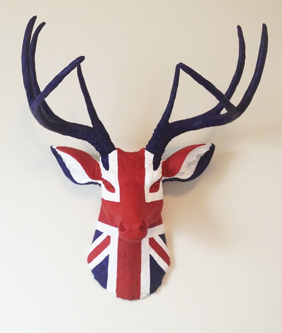 Голова оленя - Union jack Черный Голова оленя - Union jack Черный во Владивостоке | Loft Concept