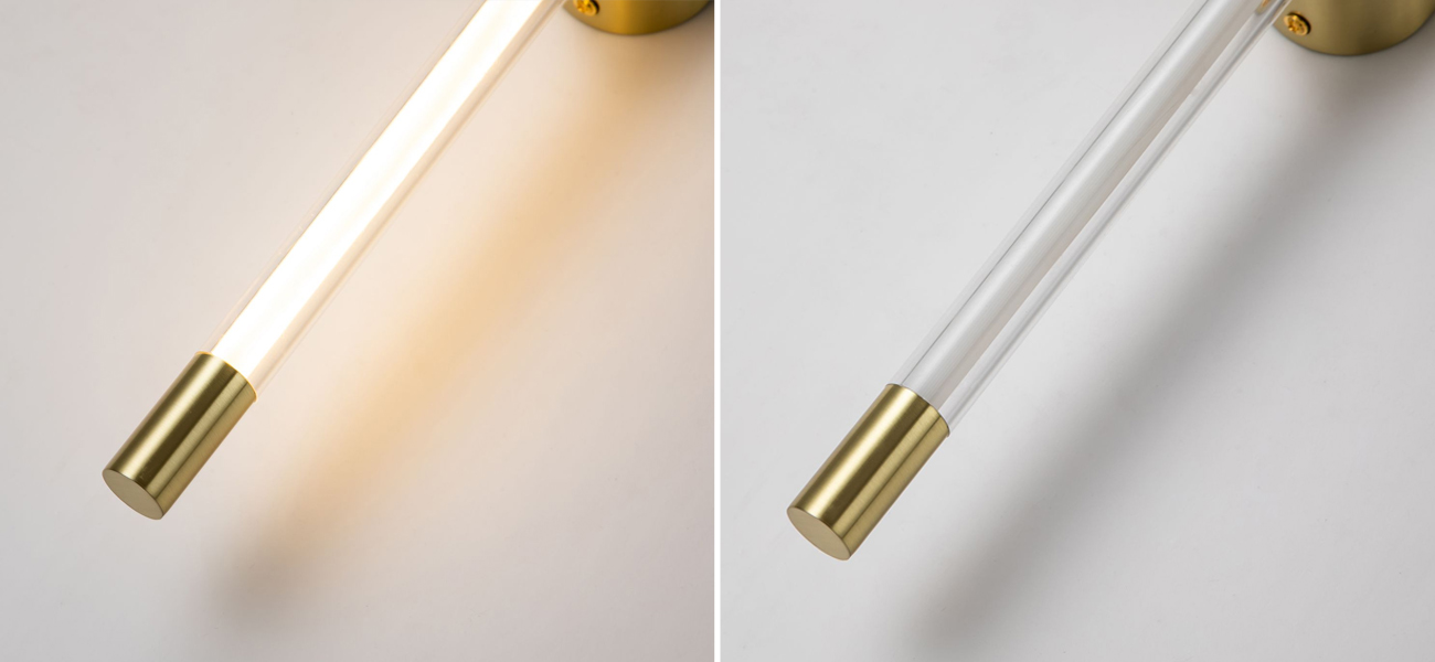 Бра Trumpet tube Double Золотое 60 см - фото