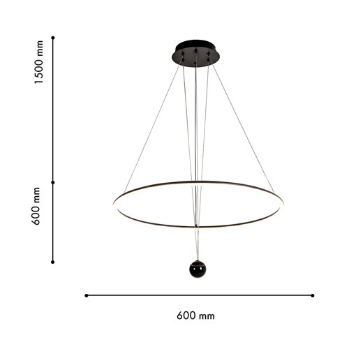 Светодиодная люстра Black LED Circle and Ball Lamp Светодиодная люстра Black LED Circle and Ball Lamp во Владивостоке