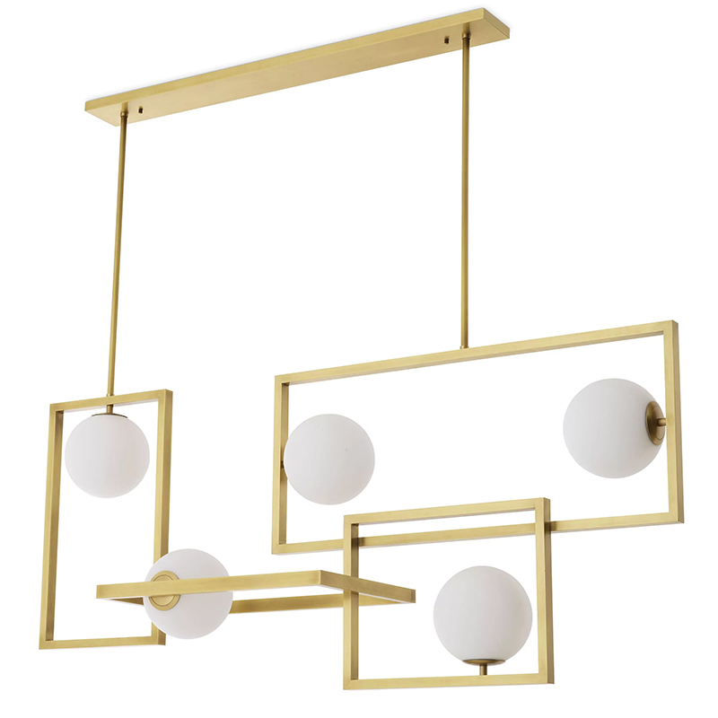Люстра Eichholtz Chandelier Erasmus Золотой Белое матовое стекло Люстра Eichholtz Chandelier Erasmus Золотой Белое матовое стекло во Владивостоке | Loft Concept
