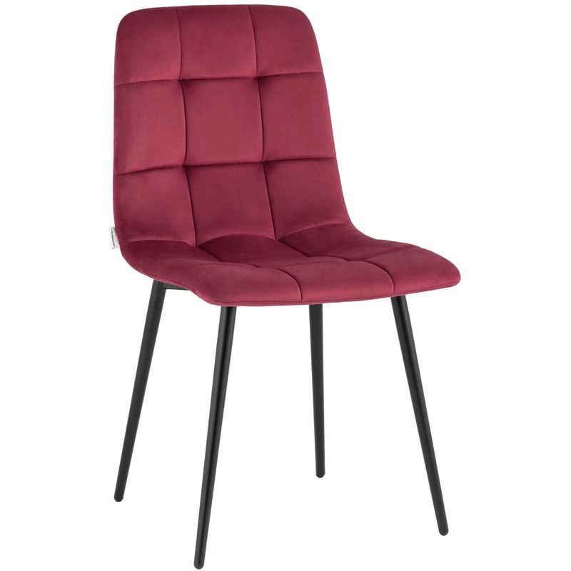 Стул NANCY Chair Малиновый Велюр Малиновый (Crimson) Черный Стул NANCY Chair Малиновый Велюр Малиновый (Crimson) Черный во Владивостоке | Loft Concept