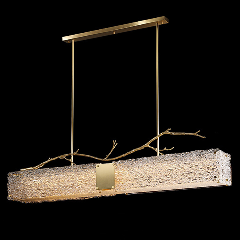 Линейная люстра Golden Branch Glass Chandelier Золотой Прозрачное Стекло Линейная люстра Golden Branch Glass Chandelier Золотой Прозрачное Стекло во Владивостоке | Loft Concept