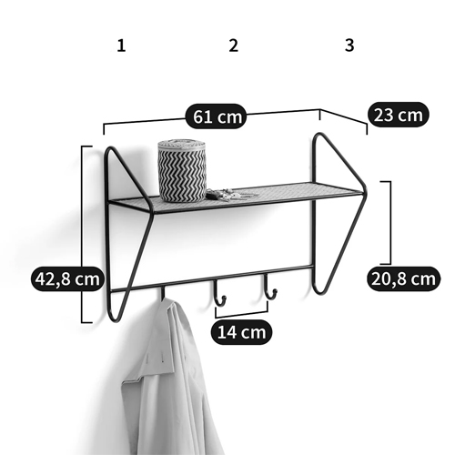 Настенная вешалка с полкой из ротанга Bourn Shelf-hanger во Владивостоке
