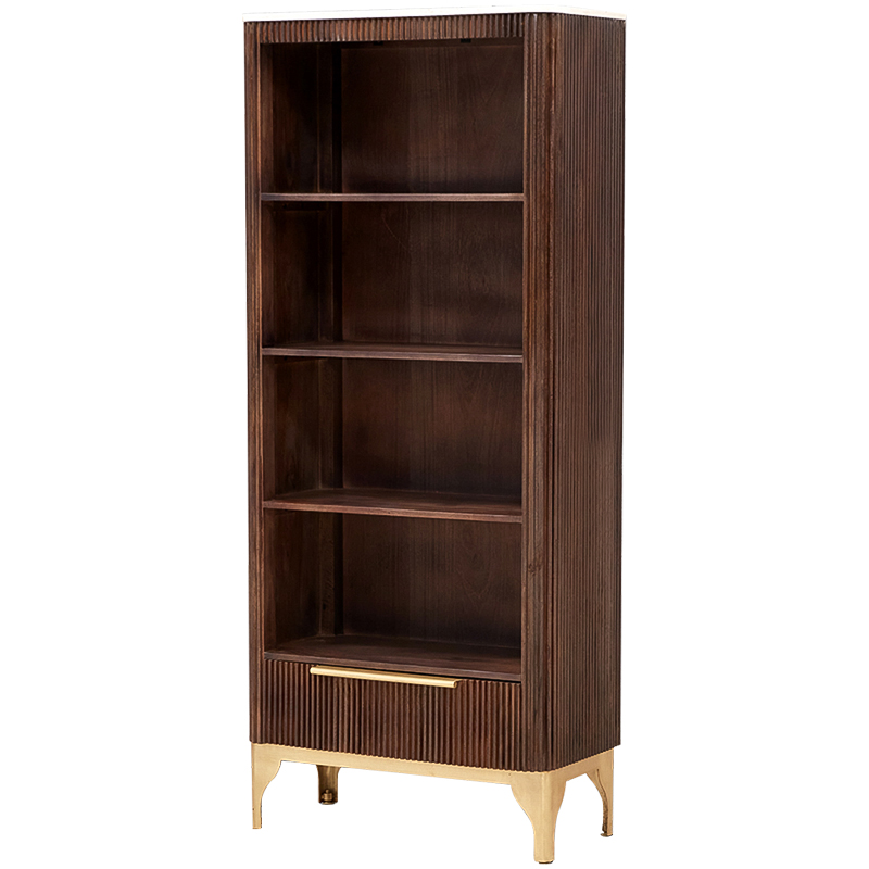 Стеллаж Emmett Wood Rack Коричневый Латунь Белый Стеллаж Emmett Wood Rack Коричневый Латунь Белый во Владивостоке | Loft Concept