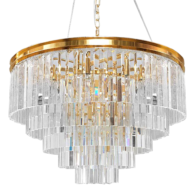 Люстра RH Odeon Chandelier Five Gold 80 Прозрачное Стекло Золотой во Владивостоке | Loft Concept 
