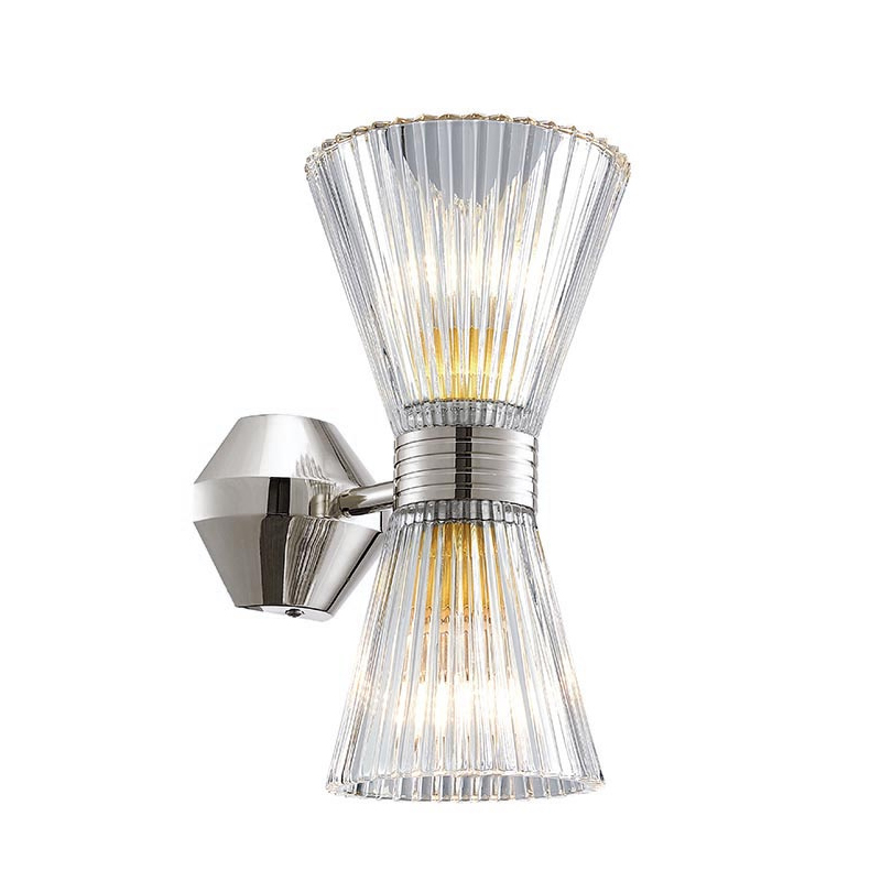 Бра Glass Horn Light nickel Прозрачное Стекло Никель во Владивостоке | Loft Concept 
