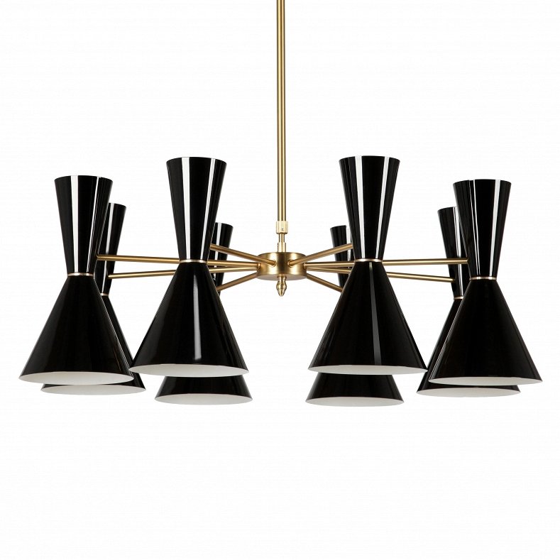 Люстра CAIRO Chandelier 8 Arm black Черный Латунь Люстра CAIRO Chandelier 8 Arm black Черный Латунь во Владивостоке | Loft Concept