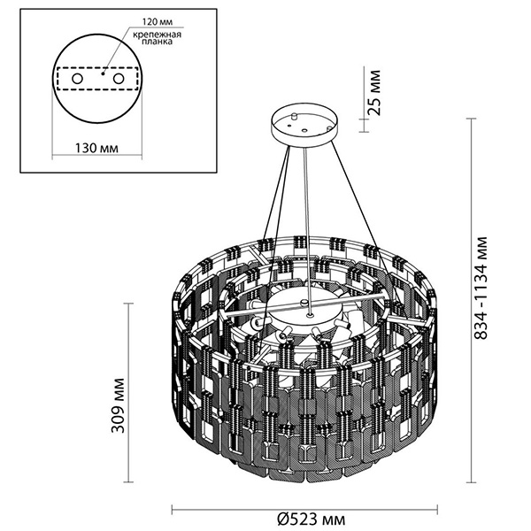 Люстра Ribbed Elements Pendant Round 52 во Владивостоке