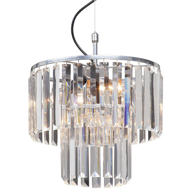 Люстра ODEON CLEAR GLASS 2-TIER Chrome прозрачное стекло D 31 Хром Люстра ODEON CLEAR GLASS 2-TIER Chrome прозрачное стекло D 31 Хром во Владивостоке | Loft Concept