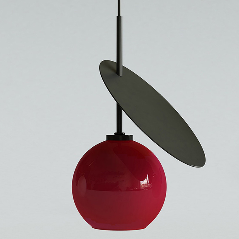 Подвесной светильник Cherry Pendant One Red Черный Красный во Владивостоке | Loft Concept 