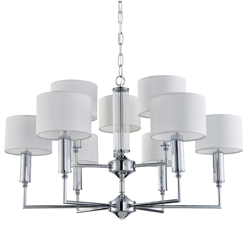 Люстра Laurent Chandelier white 71 Хром Белый Прозрачный Люстра Laurent Chandelier white 71 Хром Белый Прозрачный во Владивостоке | Loft Concept