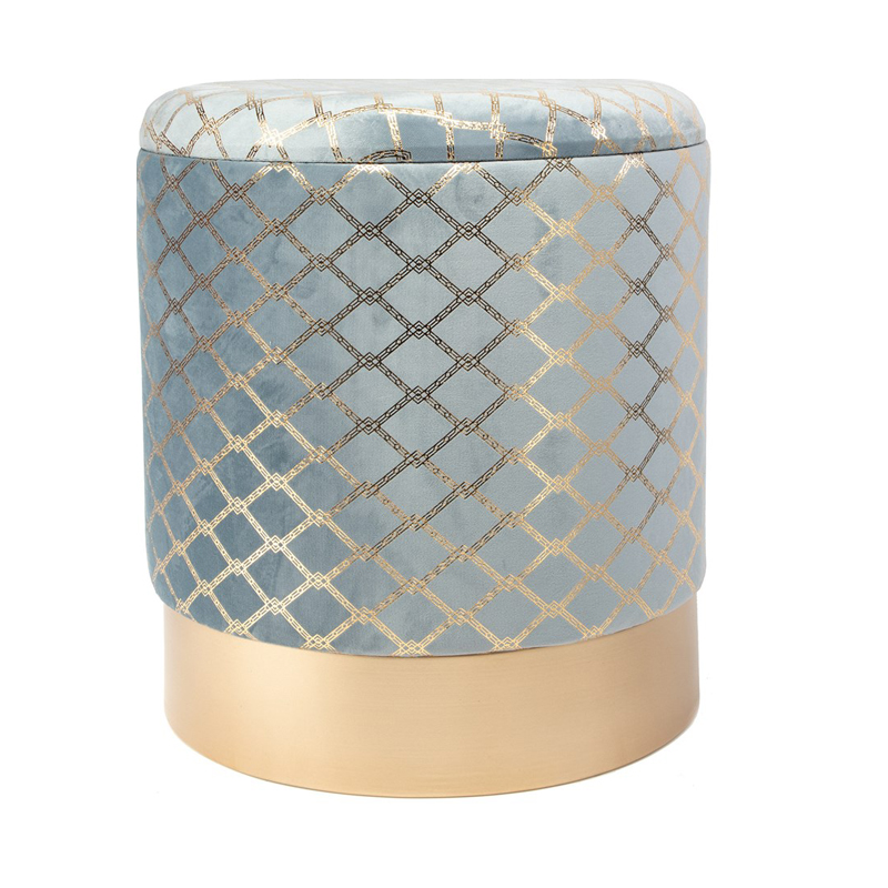 Пуф PUF Upholstery Gold Mesh голубой Голубой Золотой Пуф PUF Upholstery Gold Mesh голубой Голубой Золотой во Владивостоке | Loft Concept