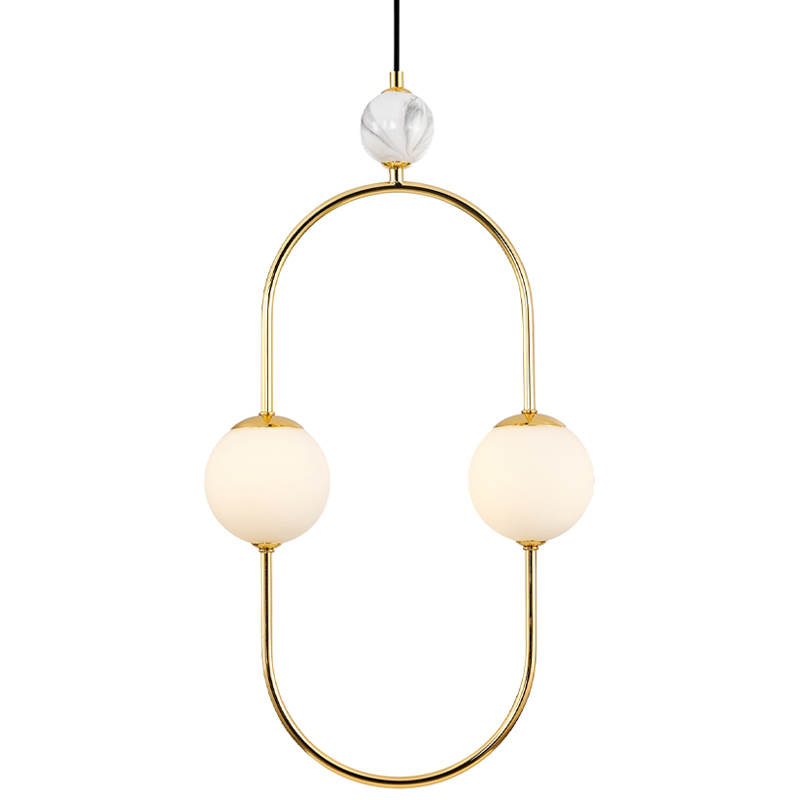 Подвесной светильник White Marble Decor 2 Лампы Белый Золотой Черный Белый Мрамор Bianco Подвесной светильник White Marble Decor 2 Лампы Белый Золотой Черный Белый Мрамор Bianco во Владивостоке | Loft Concept