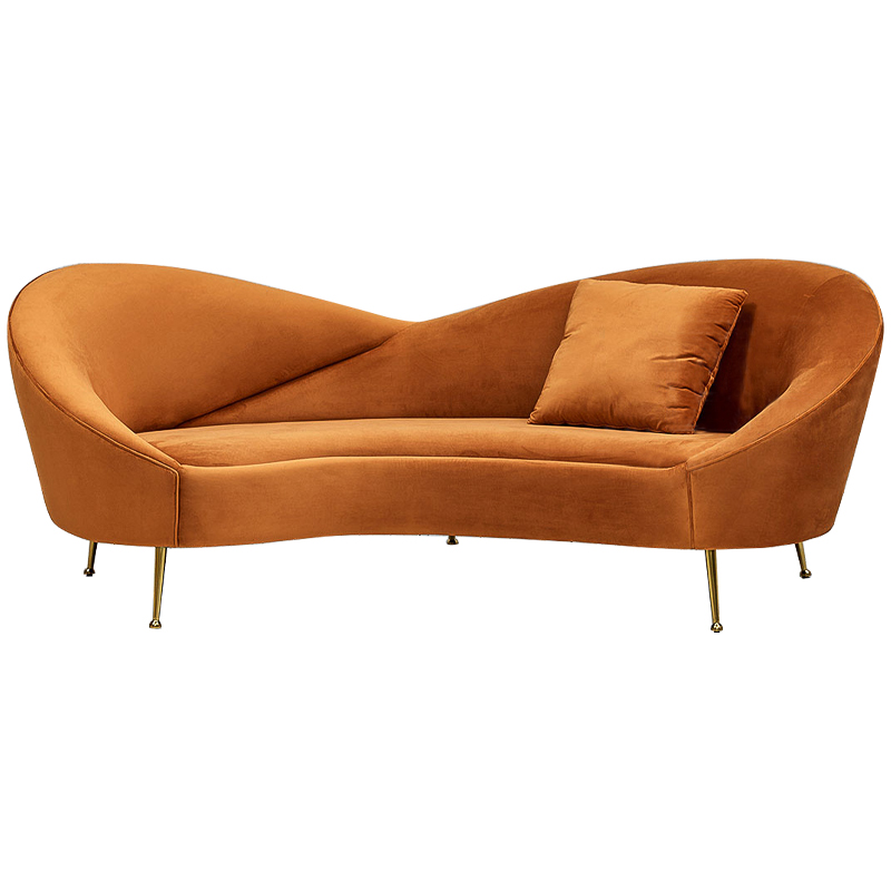 Диван Prudence Orange Sofa Оранжевый Золотой Диван Prudence Orange Sofa Оранжевый Золотой во Владивостоке | Loft Concept