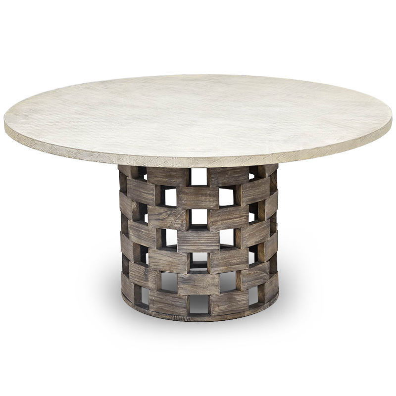 Обеденный стол Wicker Bricks Table Коричневый винтаж Молочный Обеденный стол Wicker Bricks Table Коричневый винтаж Молочный во Владивостоке | Loft Concept
