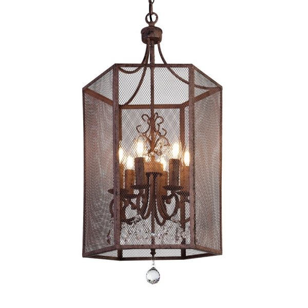 Люстра Roast Metal Chandelier 6 Square Коричневый Люстра Roast Metal Chandelier 6 Square Коричневый во Владивостоке | Loft Concept