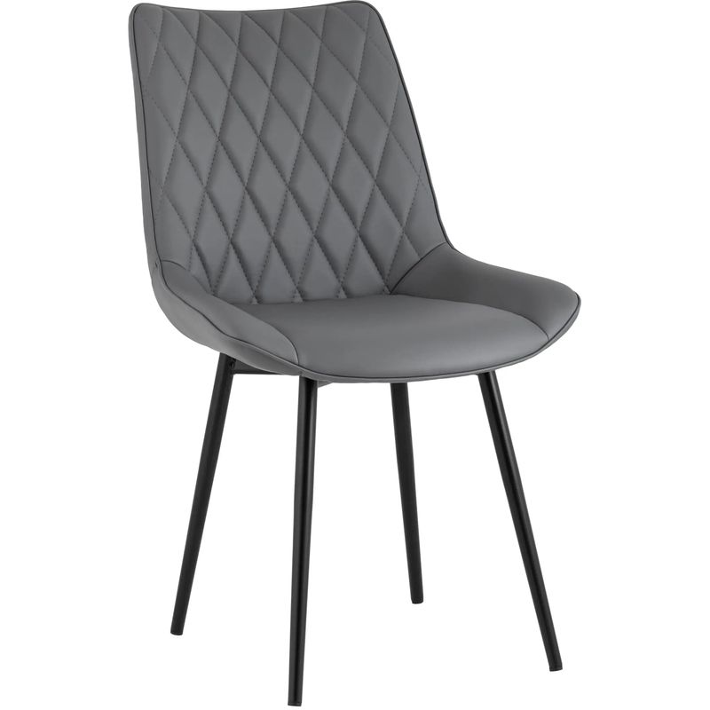 Стул Seoul S Chair Серая Экокожа Серый Черный Стул Seoul S Chair Серая Экокожа Серый Черный во Владивостоке | Loft Concept