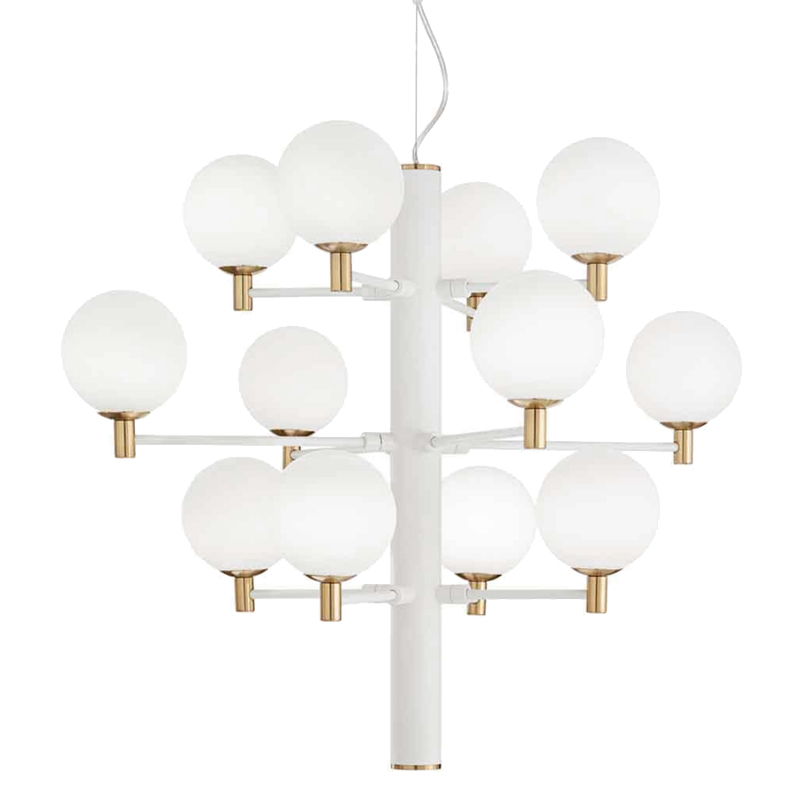 Люстра Italian Globe Abstraction Light White 12 Белый Золотой Люстра Italian Globe Abstraction Light White 12 Белый Золотой во Владивостоке | Loft Concept