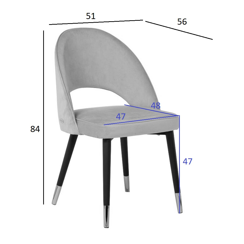 Стул велюровый серо-бежевый Schelde Gray Beige во Владивостоке