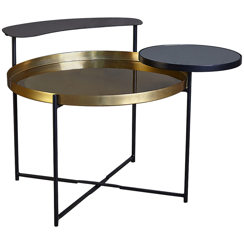 Кофейный стол Rena Round Coffee Table Латунь Черный Кофейный стол Rena Round Coffee Table Латунь Черный во Владивостоке | Loft Concept