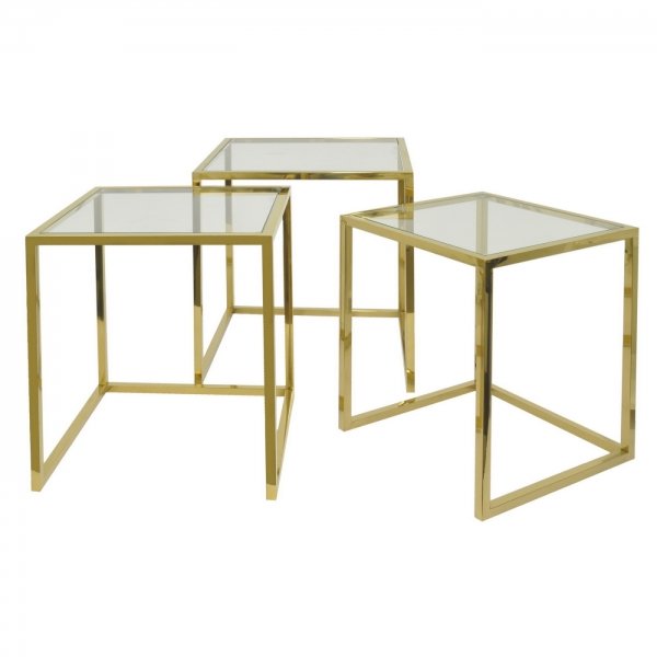 Набор из 3-х столов Goldika Table Глянцевое золото Набор из 3-х столов Goldika Table Глянцевое золото во Владивостоке | Loft Concept