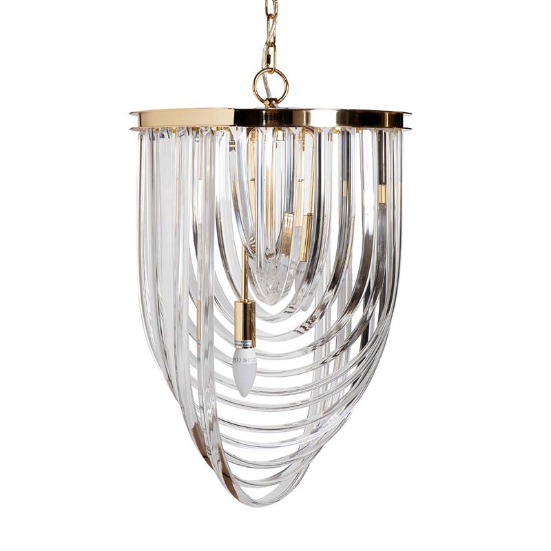 Люстра Retro FROZEN GLASS gold 3 lamp Глянцевое золото Люстра Retro FROZEN GLASS gold 3 lamp Глянцевое золото во Владивостоке | Loft Concept