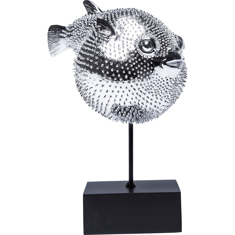 Статуэтка Silver Blowfish Серебряный Черный Статуэтка Silver Blowfish Серебряный Черный во Владивостоке | Loft Concept
