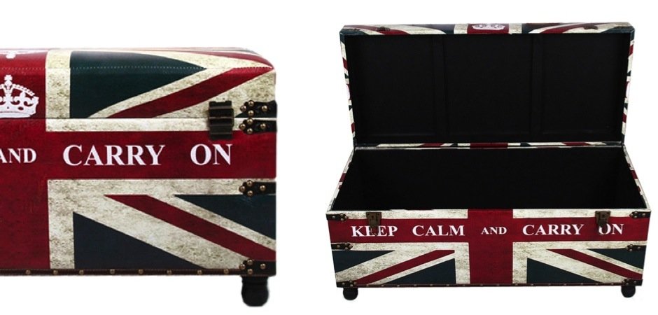 Сундук Union Jack Leather "Keep calm and..." - Loft-Concept во Владивостоке