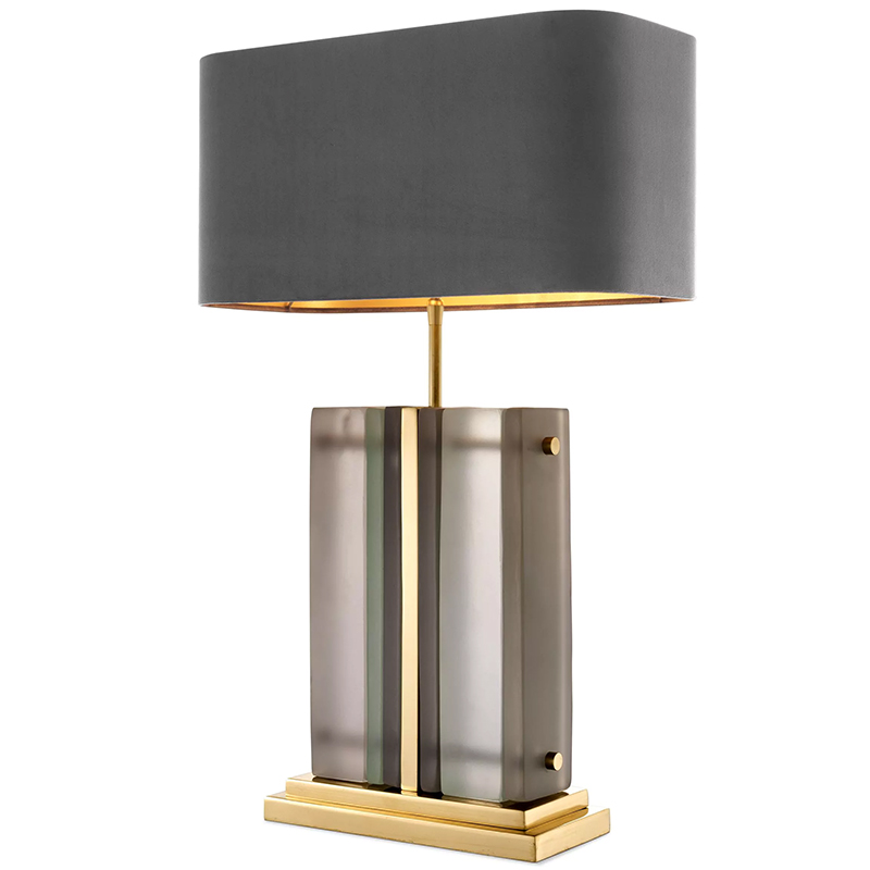 Настольная лампа Eichholtz Table Lamp Solana Brass Стекло Смок Латунь Серый Настольная лампа Eichholtz Table Lamp Solana Brass Стекло Смок Латунь Серый во Владивостоке | Loft Concept