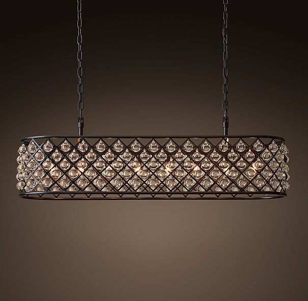 Люстра RH Spencer Rectangular Chandelier 120 Черный во Владивостоке | Loft Concept 